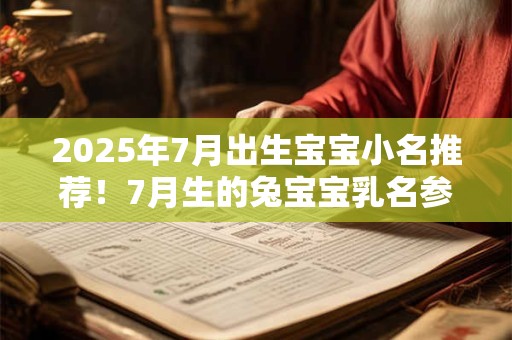 2025年7月出生宝宝小名推荐！7月生的兔宝宝乳名参考