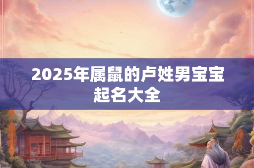 2025年属鼠的卢姓男宝宝起名大全