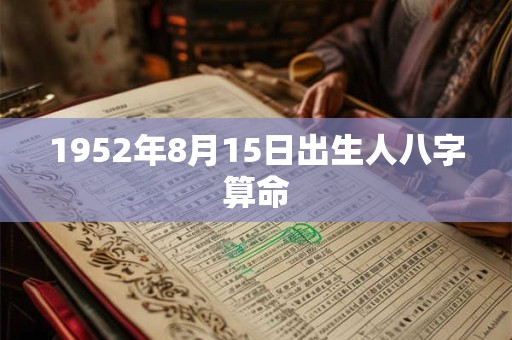1952年8月15日出生人八字算命