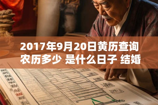 2017年9月20日黄历查询 农历多少 是什么日子 结婚吉时