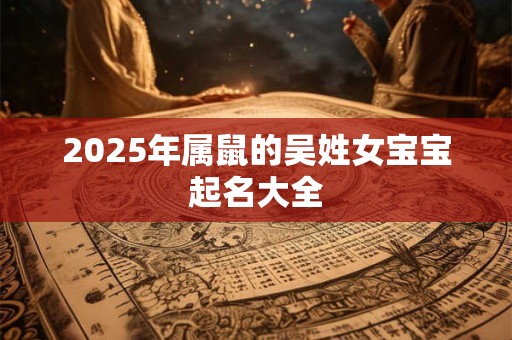 详细阅读:2025年属鼠的吴姓女宝宝起名大全 2025年属鼠的吴姓女宝宝起名大全