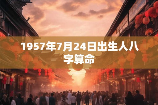 1957年7月24日出生人八字算命
