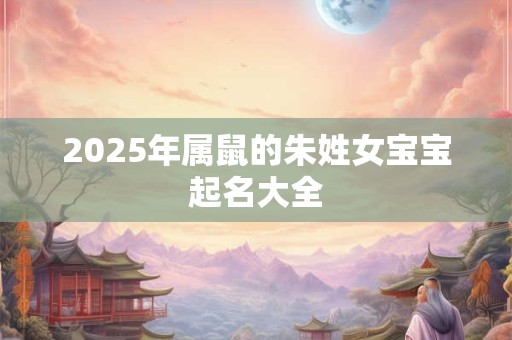 2025年属鼠的朱姓女宝宝起名大全
