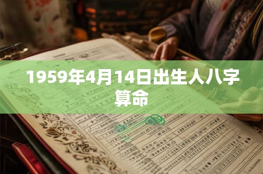 1959年4月14日出生人八字算命