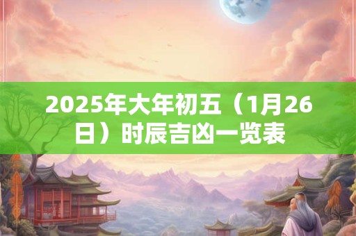 2025年大年初五（1月26日）时辰吉凶一览表