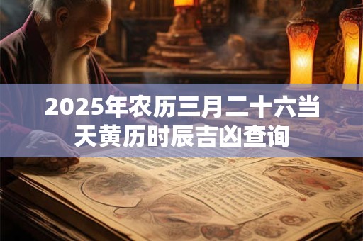 2025年农历三月二十六当天黄历时辰吉凶查询
