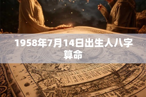 1958年7月14日出生人八字算命