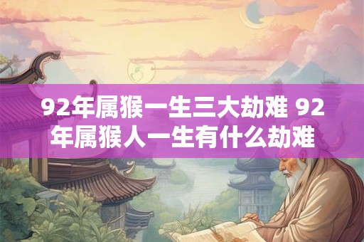 92年属猴一生三大劫难 92年属猴人一生有什么劫难