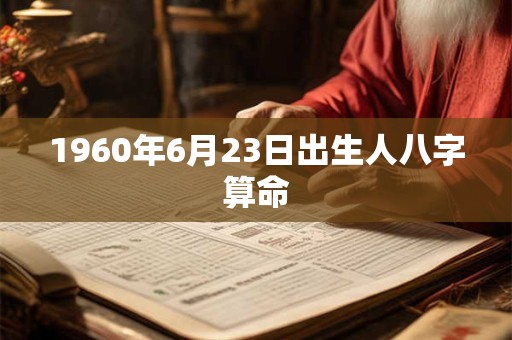 1960年6月23日出生人八字算命