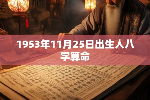 1953年11月25日出生人八字算命