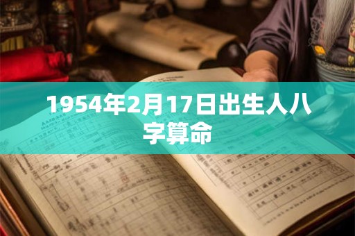 1954年2月17日出生人八字算命