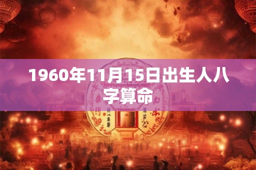 1960年11月15日出生人八字算命