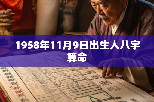 1958年11月9日出生人八字算命