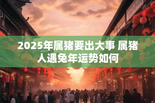 2025年属猪要出大事 属猪人遇兔年运势如何