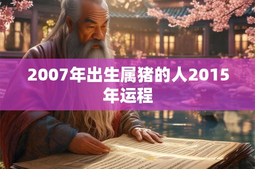 2007年出生属猪的人2015年运程