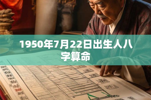 1950年7月22日出生人八字算命