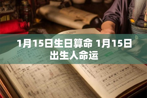 1月15日生日算命 1月15日出生人命运