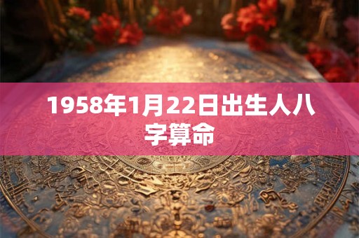1958年1月22日出生人八字算命