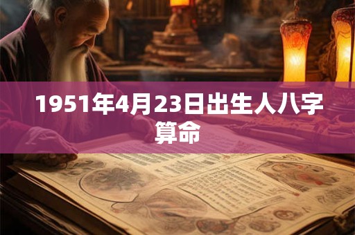 1951年4月23日出生人八字算命