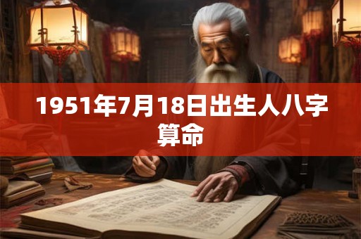 1951年7月18日出生人八字算命