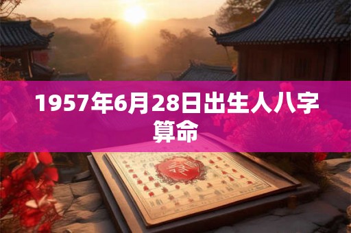1957年6月28日出生人八字算命