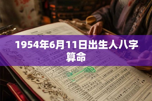 1954年6月11日出生人八字算命