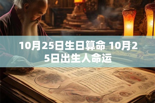 10月25日生日算命 10月25日出生人命运