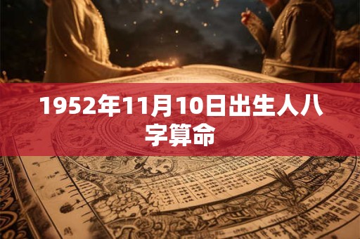 1952年11月10日出生人八字算命