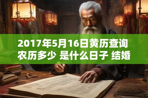 2017年5月16日黄历查询 农历多少 是什么日子 结婚吉时