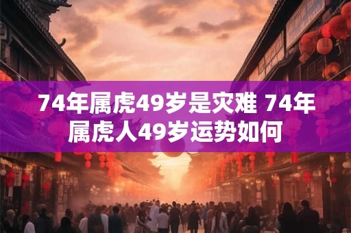 74年属虎49岁是灾难 74年属虎人49岁运势如何