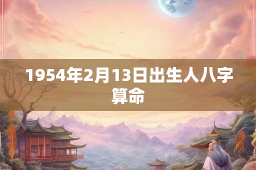 1954年2月13日出生人八字算命