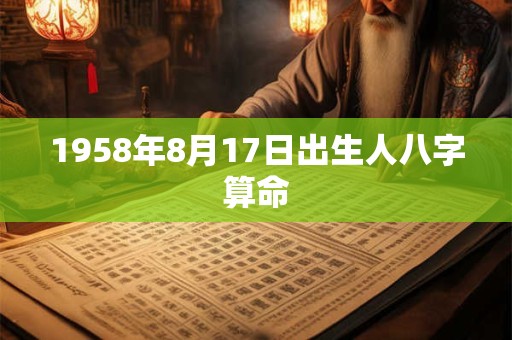 1958年8月17日出生人八字算命