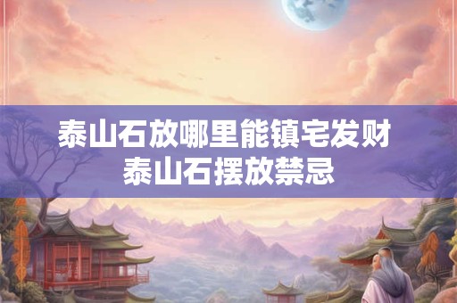 泰山石放哪里能镇宅发财 泰山石摆放禁忌