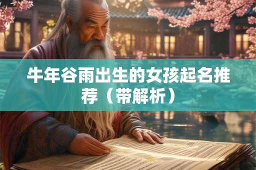 牛年谷雨出生的女孩起名推荐（带解析）