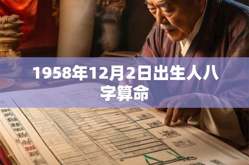 1958年12月2日出生人八字算命