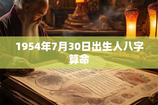 1954年7月30日出生人八字算命