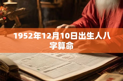 1952年12月10日出生人八字算命