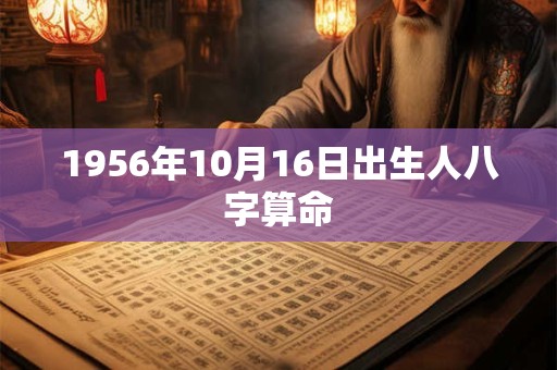详细阅读:1956年10月16日出生人八字算命 1956年10月16日出生人八字算命