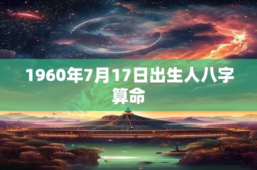 1960年7月17日出生人八字算命