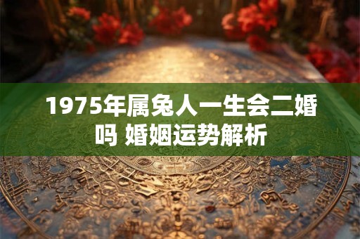 1975年属兔人一生会二婚吗 婚姻运势解析