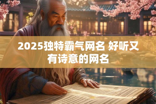 2025独特霸气网名 好听又有诗意的网名