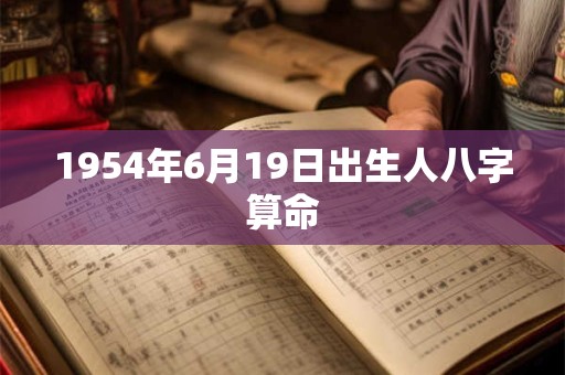 1954年6月19日出生人八字算命