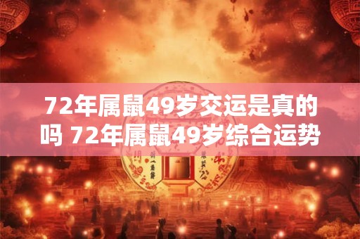 72年属鼠49岁交运是真的吗 72年属鼠49岁综合运势