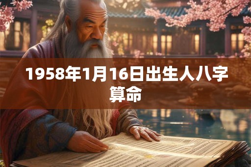 1958年1月16日出生人八字算命