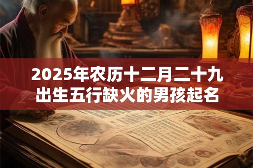详细阅读:2025年农历十二月二十九出生五行缺火的男孩起名 2025年农历十二月二十九出生五行缺火的男孩起名