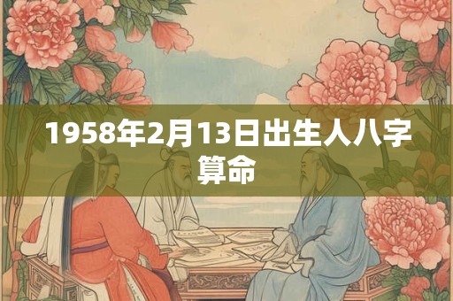 1958年2月13日出生人八字算命