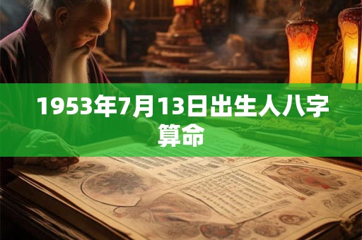 1953年7月13日出生人八字算命
