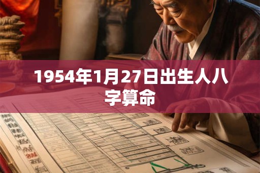 1954年1月27日出生人八字算命