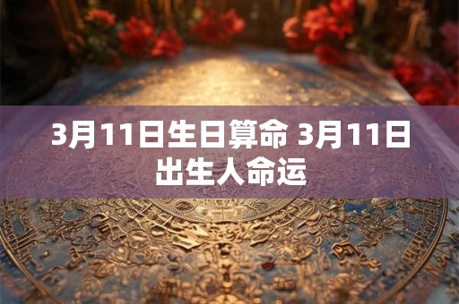 3月11日生日算命 3月11日出生人命运