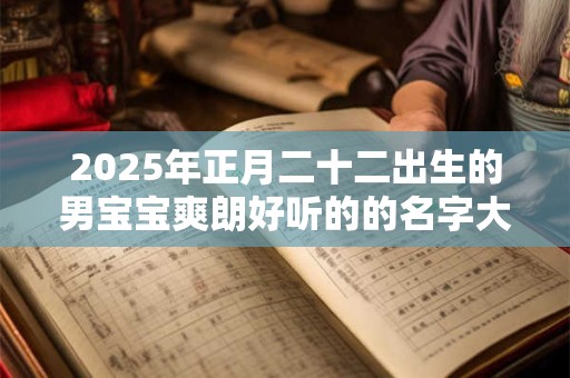 2026年正月二十二出生的男宝宝爽朗好听的的名字大全